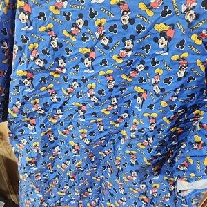Blue Mickey Mouse Graphic Custom Scrub Top